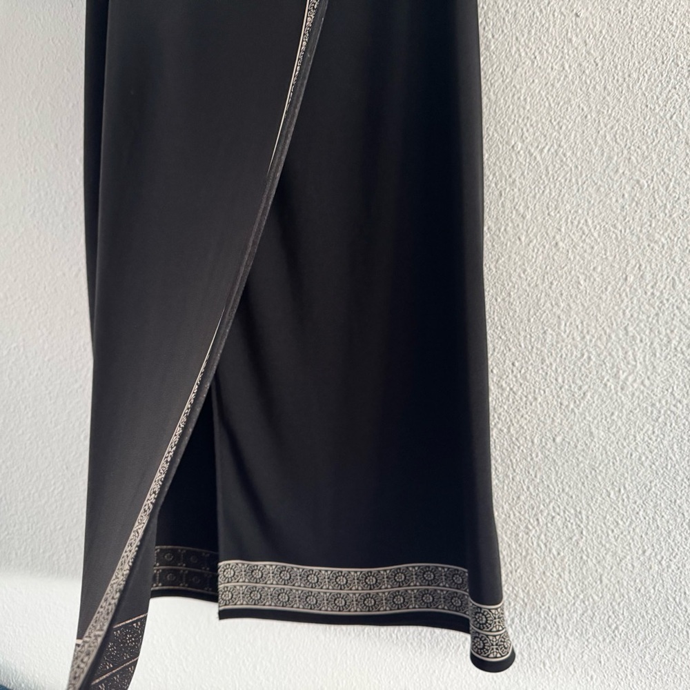 Petite Sophisticate Maxi Skirt Elegant Retro Wrap Slit Medium Chic - Picture 3 of 14